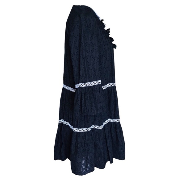 Tommy Bahama Embroidered Tassel V-Neck Cotton Tunic Dress - Picture 4 of 8